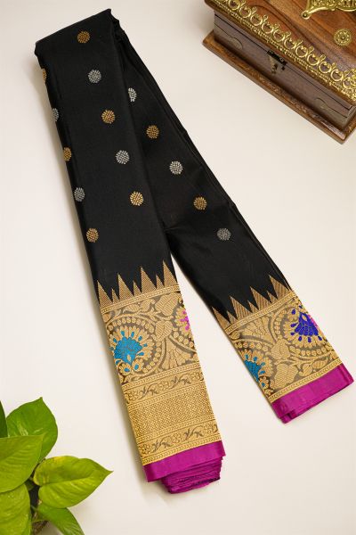 Gadwal Silk Black Saree
