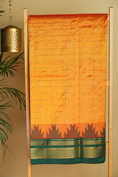 Narayanpet Silk Orange Saree