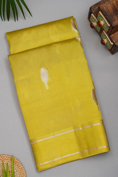 Fancy Matka Silk Lime Yellow Saree