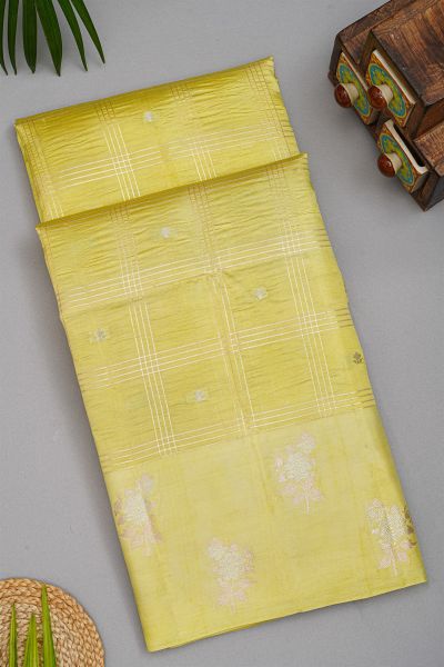 Fancy Matka Silk Yellow Saree