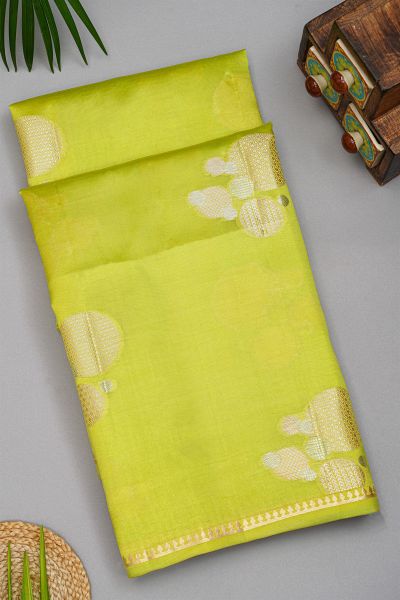 Fancy Matka Silk Parrot Green Saree