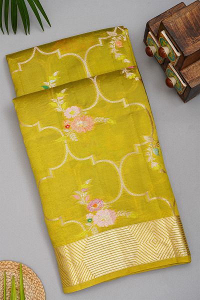 Fancy Matka Silk Mehendi Green Saree
