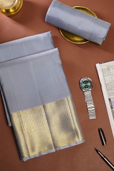 Kancheepuram Silk Slate Grey Dhoti