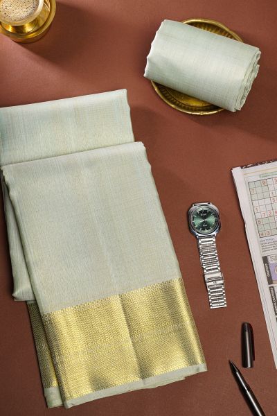 Kancheepuram Silk Sky Blue Dhoti