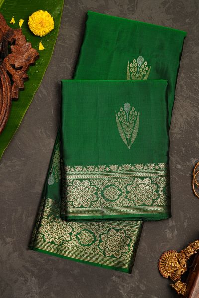 Coimbatore Soft Silk Bottle Green Saree