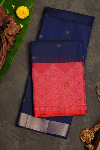Coimbatore Soft Silk Navy Blue Saree