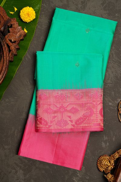 Coimbatore Soft Silk Sea Green Saree