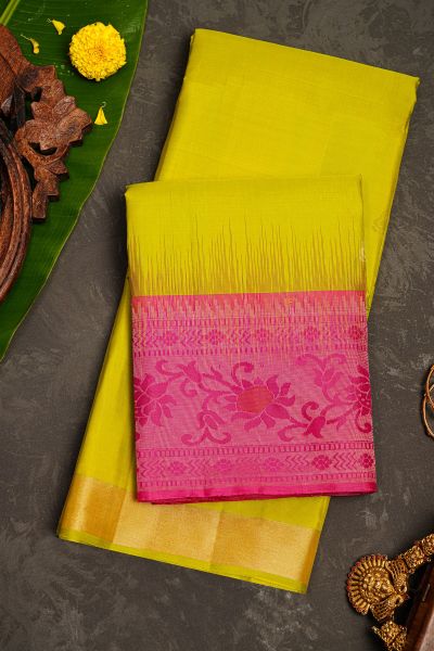 Coimbatore Soft Silk Yellow Saree