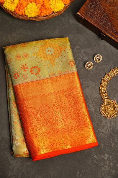 Kancheepuram Tissue Dual Colour Saree
