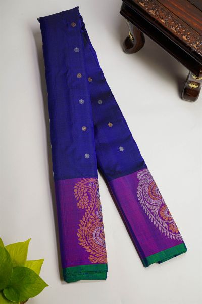 Gadwal Silk Navy Blue Saree