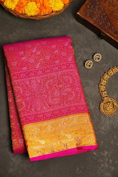 Kancheepuram Silk Pink Saree