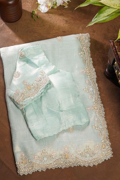 Fancy Tissue Dual Colour Saree