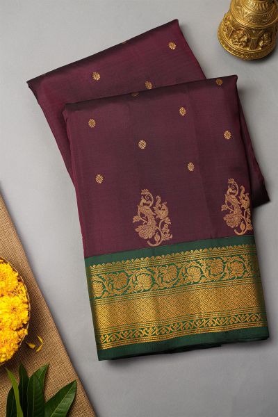Gadwal Silk Wine Saree