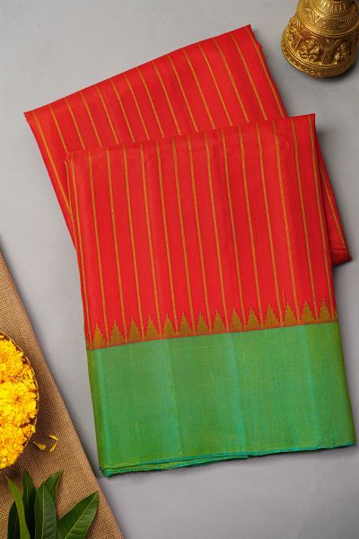 Gadwal Silk Red Saree