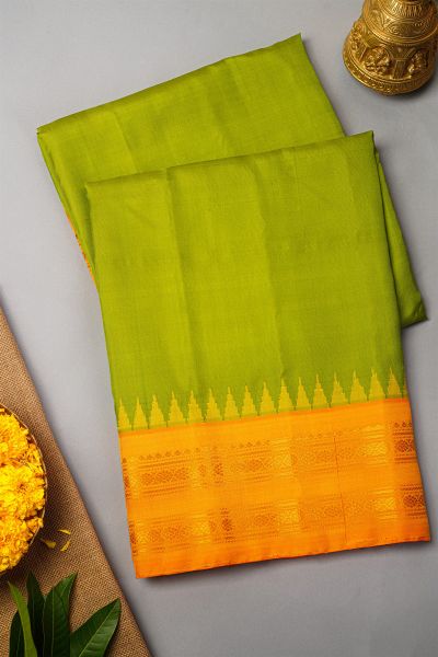 Gadwal Silk Green Saree