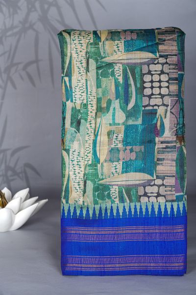 Fancy Tussar Multi-Colour Saree