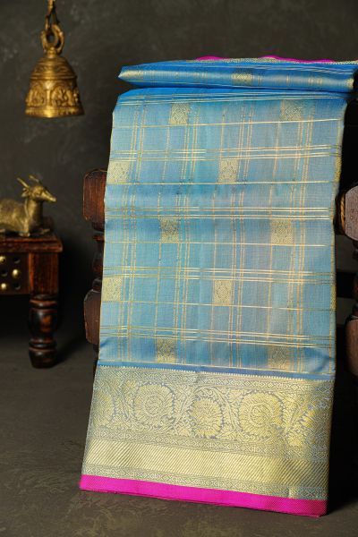 Venkatagiri Silk Ice Blue Saree