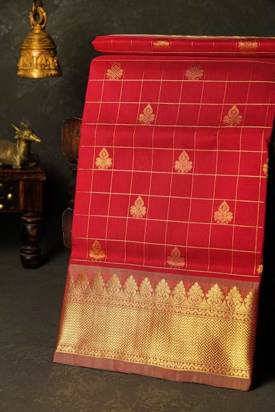 Venkatagiri Silk Red Saree