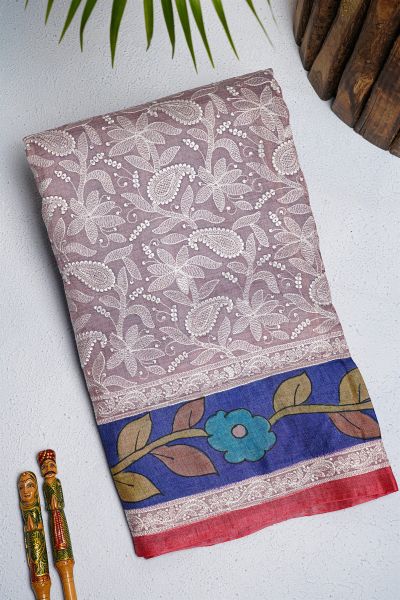 Fancy Tussar Lavender Saree