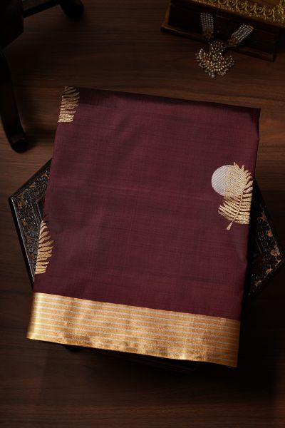 Banarasi Silk Dark Maroon Saree
