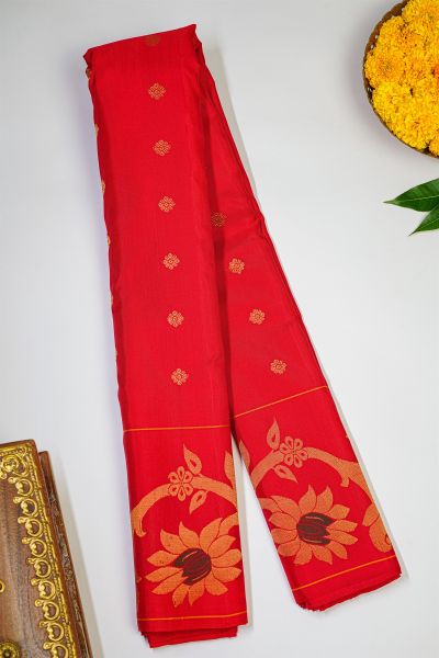Gadwal Silk Red Saree