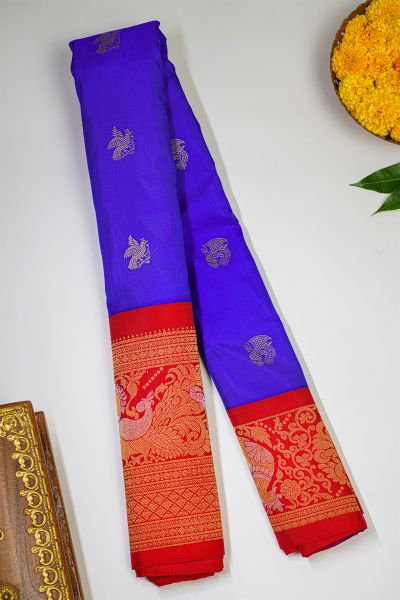 Gadwal Silk Royal Blue Saree