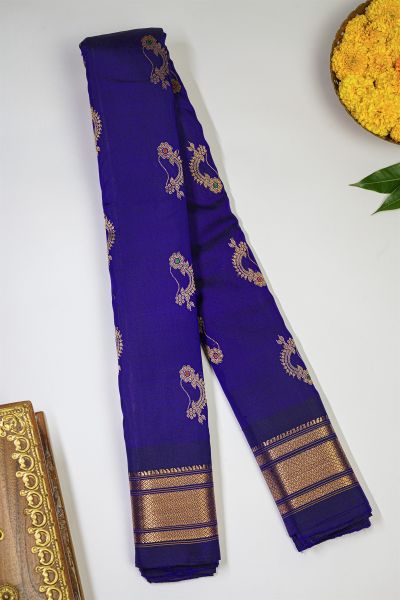 Gadwal Silk Navy Blue Saree