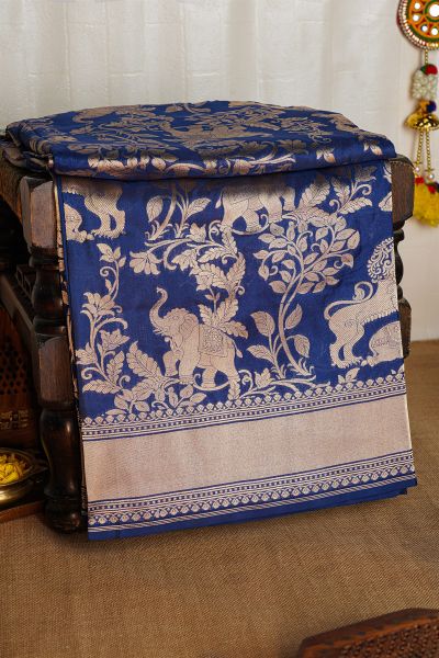 Banarasi Silk Navy Blue Saree