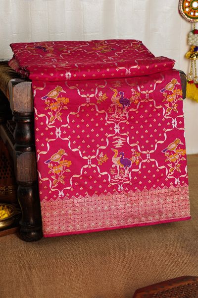 Banarasi Silk Magenta Saree