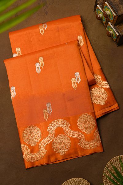 Fancy Matka Silk Orange Saree