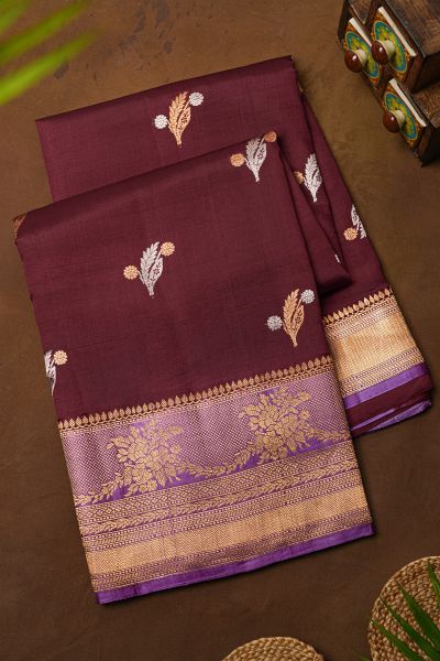 Fancy Matka Silk Wine Saree