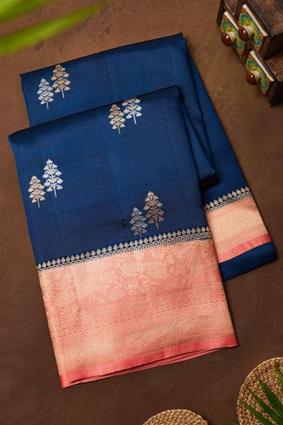 Fancy Matka Silk Blue Saree