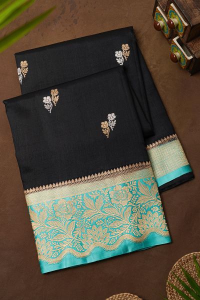 Matka Silk Black Saree
