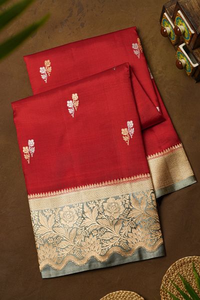 Matka Silk Red Saree