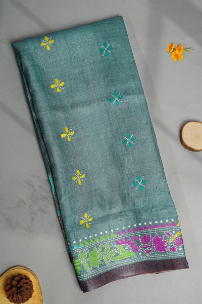 Fancy Tussar Dual-Colour Saree