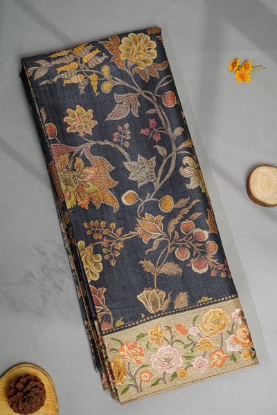 Fancy Tussar Black Saree