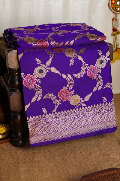 Banarasi Silk Navy Blue Saree
