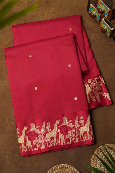 Fancy Matka Silk Red Saree
