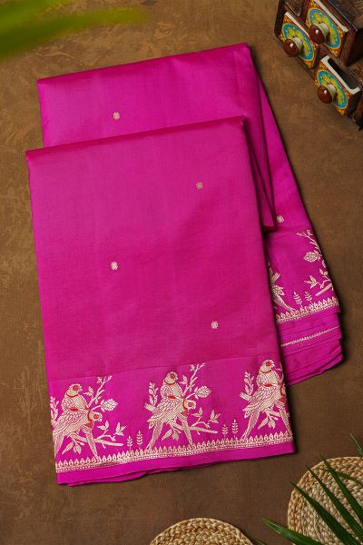 Matka Silk Magenta  Saree
