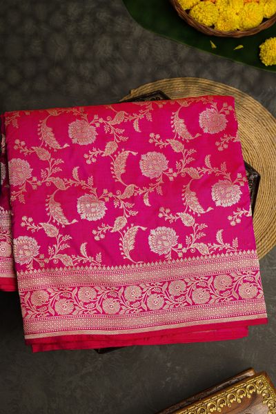 Banarasi Silk Rani Pink Saree