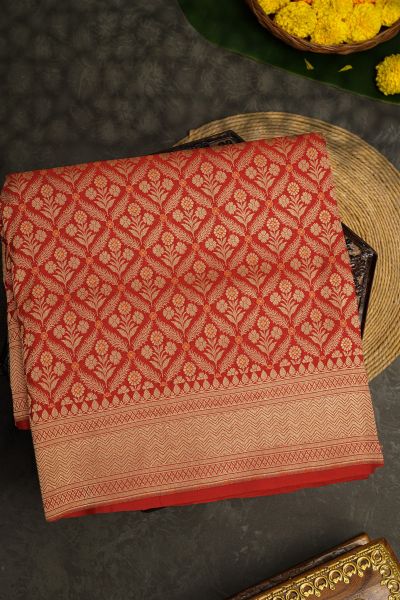 Banarasi Silk Red Saree
