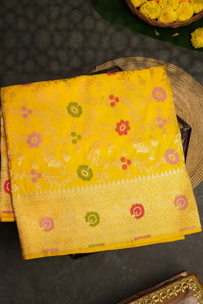 Banarasi Silk Yellow Saree