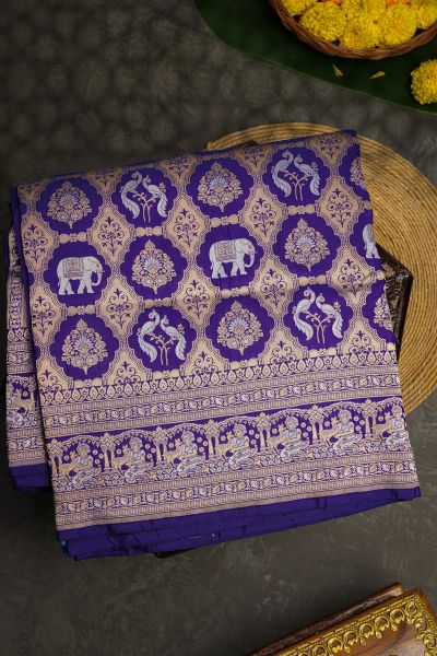 Banarasi Silk Navy Blue Saree