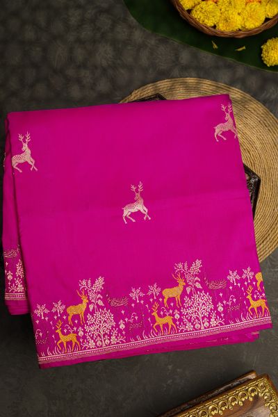 Banarasi Silk Rani Pink Saree
