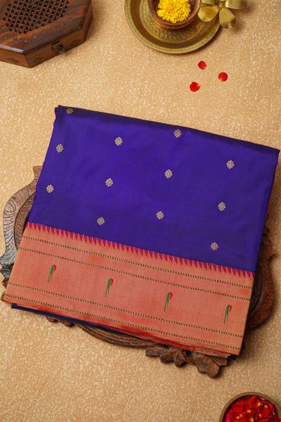 Paithani Silk Royal Blue Saree