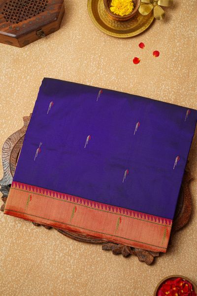 Paithani Silk Navy Blue Saree