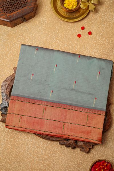 Paithani Silk Grey Saree