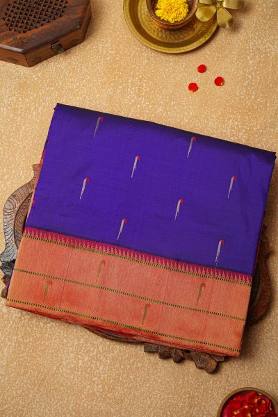 Paithani Silk Royal Blue Saree