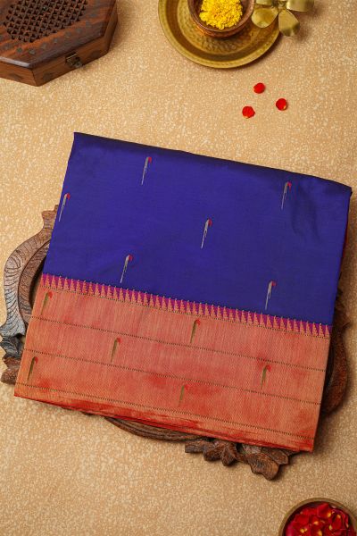 Paithani Silk Royal Blue Saree