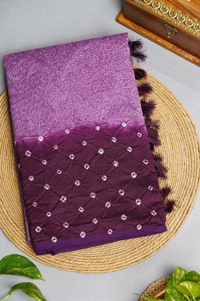 Fancy Matka Silk Lavender Saree